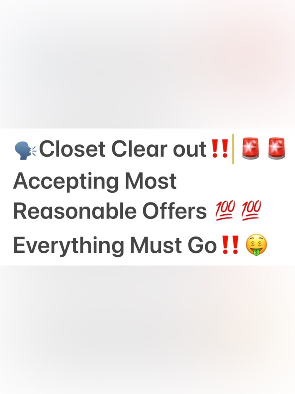 Closet Clear Out Sale - This week big steals